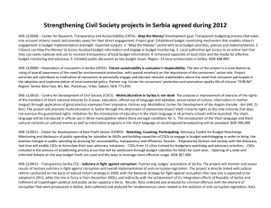 Strengthening Civil Society projects in Serbia agreed during 2012
