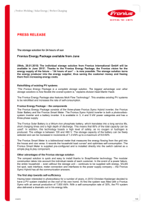 Fronius Energy Package available from June