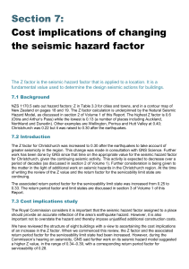 Cost implications of changing the seismic hazard factor