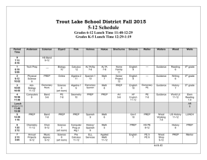 2015 Fall Schedule Grades 5-12