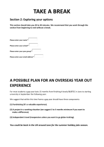 Gap Year- Section 2 Questionnaire