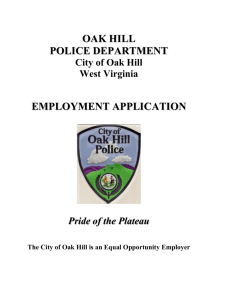 City of Oak Hill Police Department