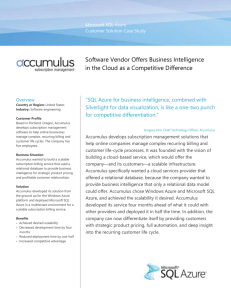 Microsoft SQL Azure Customer Solution Case Study Software