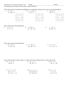 Algebra II Chapter 3 Practice Test