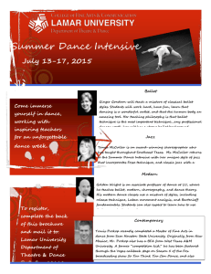 Summer Dance Intensive - College of Fine Arts and Communication