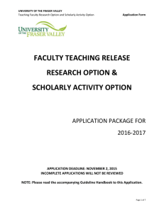 2016-2017 Research Option & Scholarly Activity Option Form