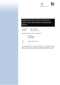 Application for Allocation of Industrial Space