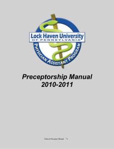 Preceptor - Lock Haven University