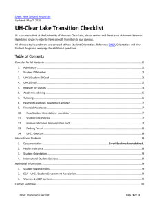 Transition Checklist