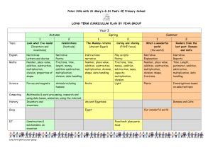 Year three planner - Peter Hills with St Mary`s & St Paul`s