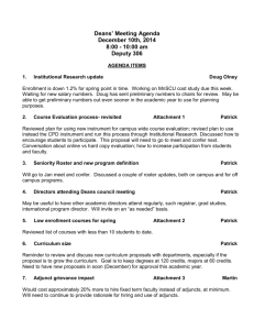 Deans` Meeting Agenda December 10th, 2014 8:00