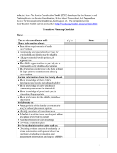 Service Coordination Toolkit Transition Planning Checklist [ DOC ]