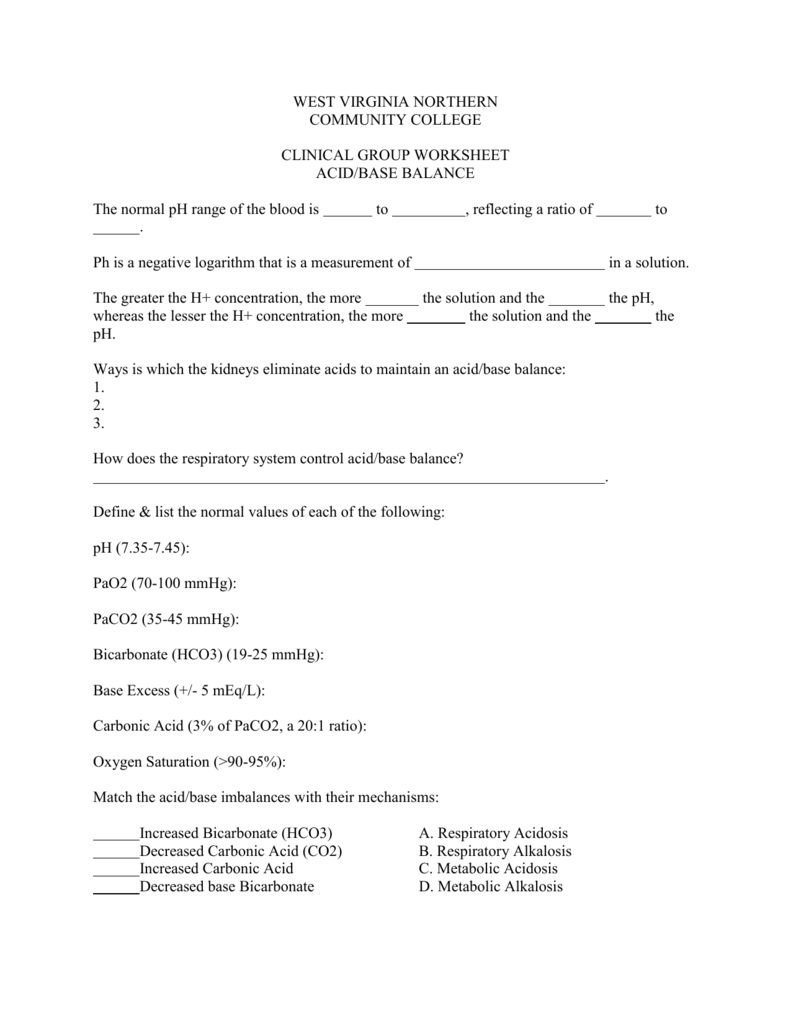 Exercise 25 Acid Base Balance Essay  spg-pack.com Regarding Acid And Base Worksheet Answers