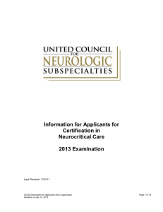 2013 Examination - United Council for Neurologic Subspecialties