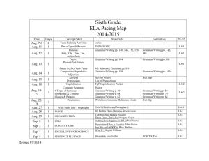 Sixth Grade ELA Pacing Map 2014-2015 Date Days Concept/Skill