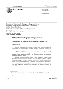 Additional criteria for polymerizing substances