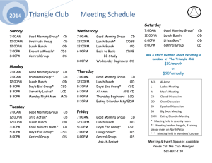 Meeting Scheule for The Triangle Club