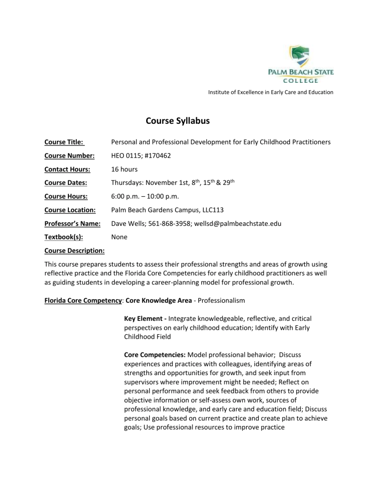 Course Syllabus Palm Beach State College