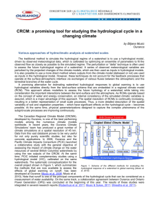 CRCM: a promising tool for studying the hydrological