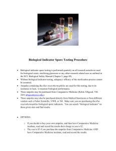 Biological Indicator Spore Testing Procedure