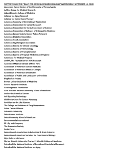 List of Participating Organizations for the Rally for Medical Research