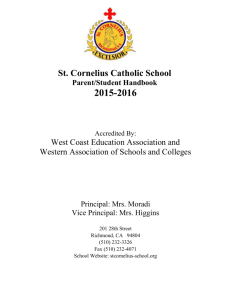 Student Handbook 2015/2016 - St Cornelius Catholic School