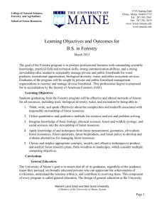 Learning Objectives and Outcomes for Forestry (March2013)