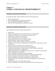 Chapter 3: Ethical Behavior and Social