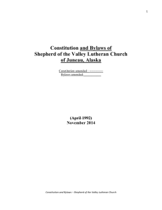 Constitution and Bylaws of Shepherd of the Valley Lutheran Church