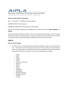 2014 AIPLA annual meeting Committee+Report+and+Workplan+