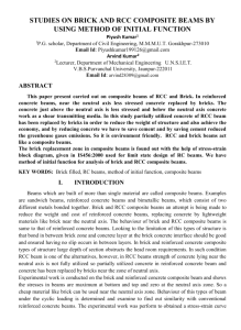 studies on brick and rcc composite beams by using method of initial