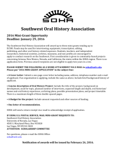 2016 Mini-Grant Opportunity - Southwest Oral History Association