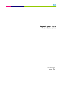 Biogas plants and dimensions Domestic biogas plants Sizes and