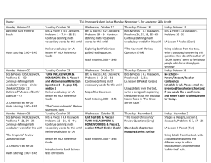 Homework Sheet 3 October 15 - November 2 2012