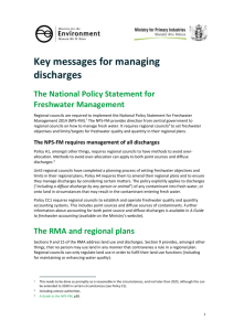 Key messages for managing discharges