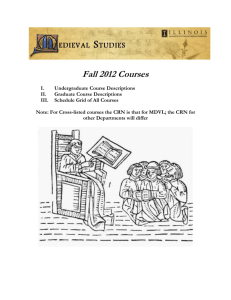 Fall 2012 - Medieval Studies
