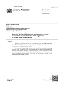 Report of the Special Rapporteur on the negative impact of