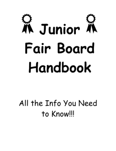 Junior Fair Board Handbook - Indiana State 4-H