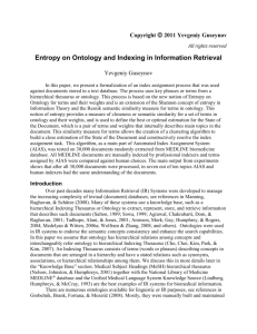 Entropy on Ontology and Indexing in Information Retrieval