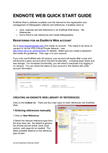 EndNote Web Quick Start Guide
