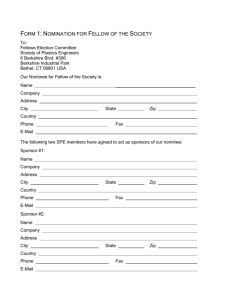 Form 1: Nomination for Fellow of the Society