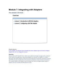 Module 7: Integrating with Adapters - Center