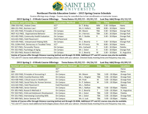 Northeast Florida Education Center – 2015 Spring Course Schedule