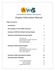 Chapter Information Manual - Association for Women Geoscientists