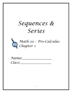 Sequences and Series Notes