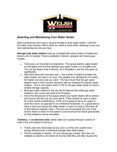 Selecting and Maintaining Your Water Heater