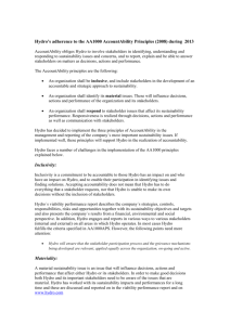 Hydro*s adherence to the AA1000 AccountAbility Principles (2008