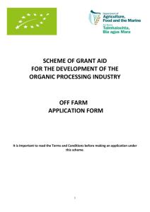 Off Farm Application Form - Department of Agriculture