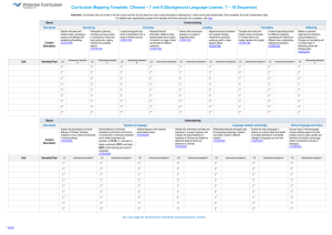 Curriculum Mapping Template: Chinese * 7 and 8