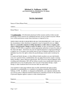 Service Agreement - Michael Nalbone, LCSW